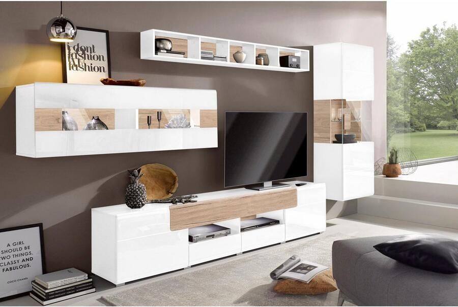 INOSIGN Hangende vitrinekast Toledo breedte 131 cm trendy glazen vitrine met decoratieve MDF-front - Foto 2