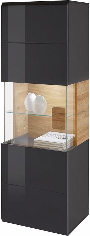INOSIGN Hangende vitrinekast Toledo hoogte 159 cm trendy glazen vitrine met decoratieve MDF-front Vitrine met glazen front zonder verlichting veel opbergruimte hoogglans - Foto 7