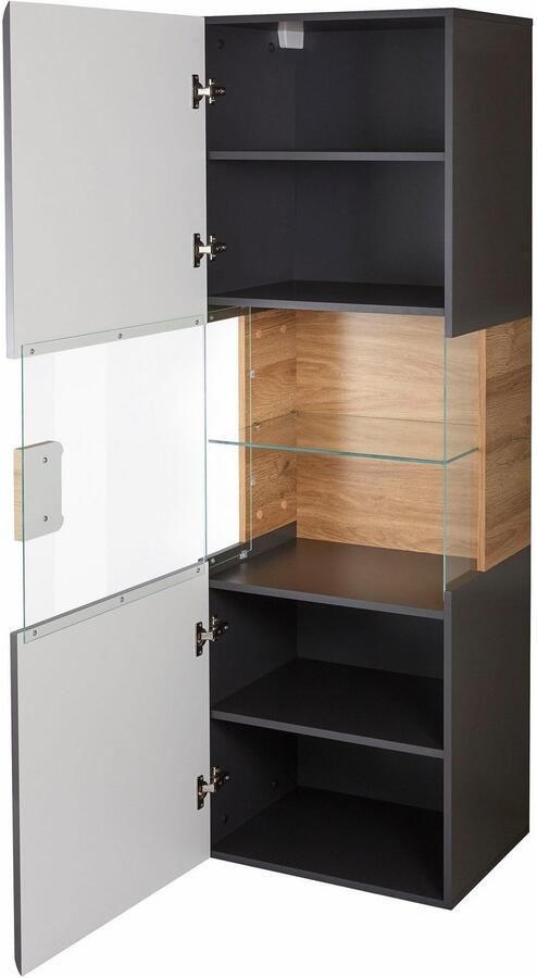 INOSIGN Hangende vitrinekast Toledo hoogte 159 cm trendy glazen vitrine met decoratieve MDF-front Vitrine met glazen front zonder verlichting veel opbergruimte hoogglans - Foto 4