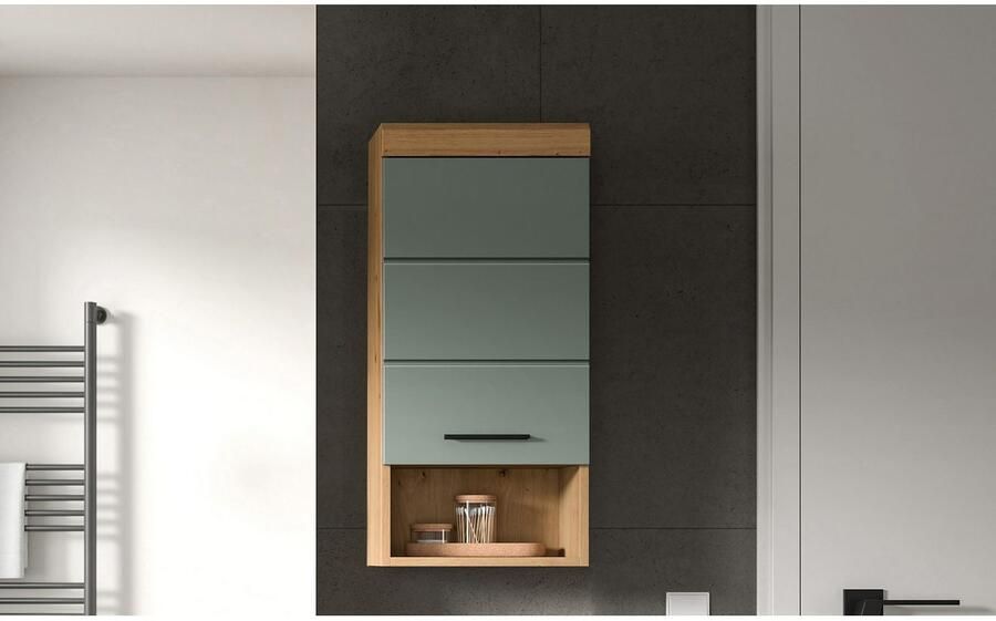 INOSIGN Hangkast Siena breedte 37 cm 1 deur 1 open vak 1 legplank MDF-front in verschillende kleuren verkrijgbaar badkamermeubels badkamerkast kast badkamer (1 stuk) - Foto 6