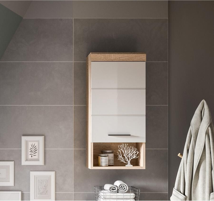 INOSIGN Hangkast Siena breedte 37 cm 1 deur 1 open vak 1 legplank MDF-front in verschillende kleuren verkrijgbaar badkamermeubels badkamerkast kast badkamer (1 stuk)