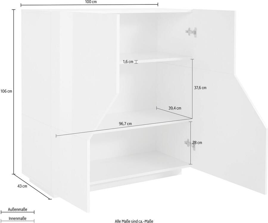 INOSIGN Highboard ALIEN hoge commode buffetkast hoge sideboard commodekast - Foto 4