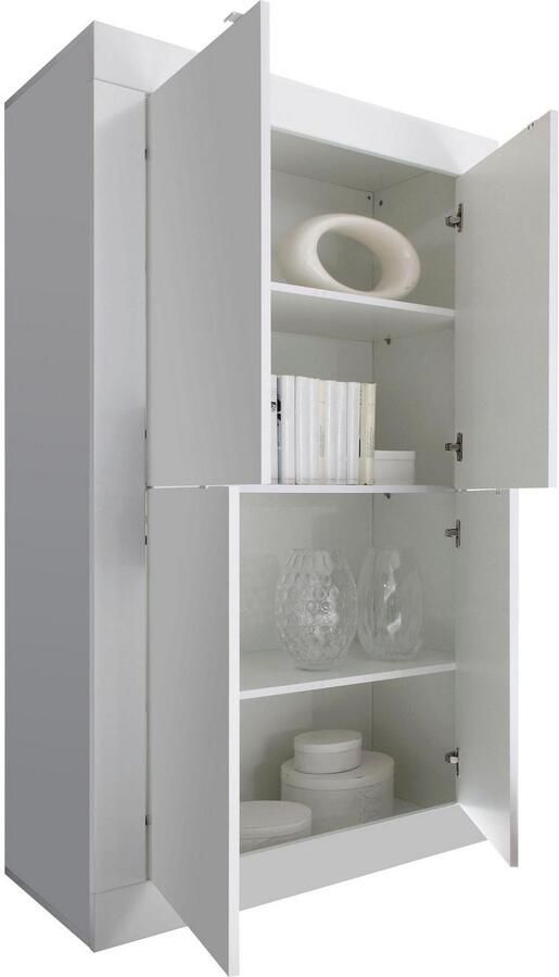 INOSIGN Highboard Basis hoogte 162 cm breedte 102 cm commode 4 deuren hoge commode Metalen handgreep moderne frame-uitstraling veel opbergruimte kleurkeuze - Foto 5