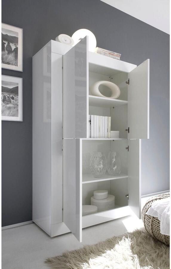 INOSIGN Highboard Basis hoogte 162 cm breedte 102 cm commode 4 deuren hoge commode Metalen handgreep moderne frame-uitstraling veel opbergruimte kleurkeuze - Foto 2