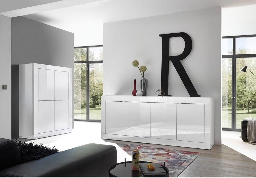 INOSIGN Highboard Basis hoogte 162 cm breedte 102 cm commode 4 deuren hoge commode Metalen handgreep moderne frame-uitstraling veel opbergruimte kleurkeuze - Foto 2