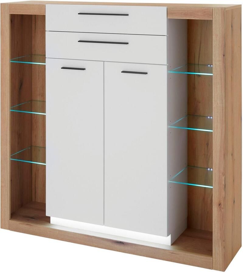 INOSIGN Highboard Brixen moderne commode opberg element in eik Evoke decor Metalen grepen voldoende opbergruimte veelzijdig toepasbaar - Foto 3