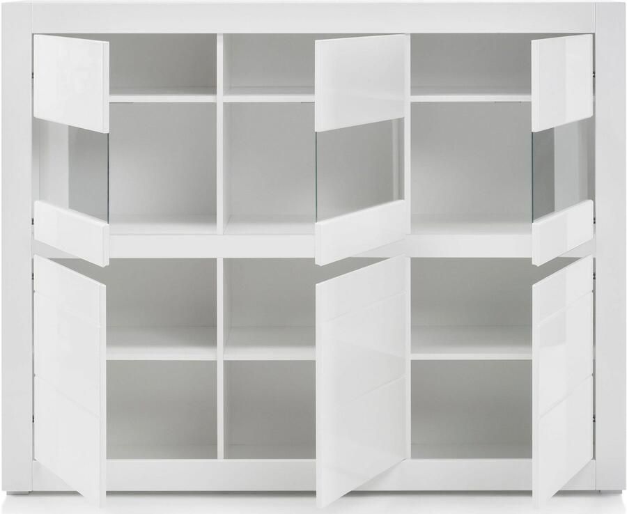 INOSIGN Highboard Carat Breedte 164 cm front in wit en betonlook inbegrepen - Foto 2