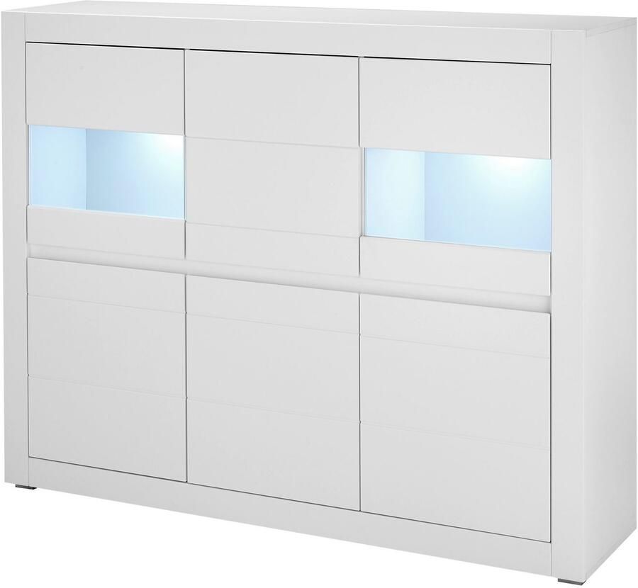 INOSIGN Highboard Chester moderne ladekast Kast met opbergruimte Sideboard in Mat Wit (1 stuk) - Foto 3