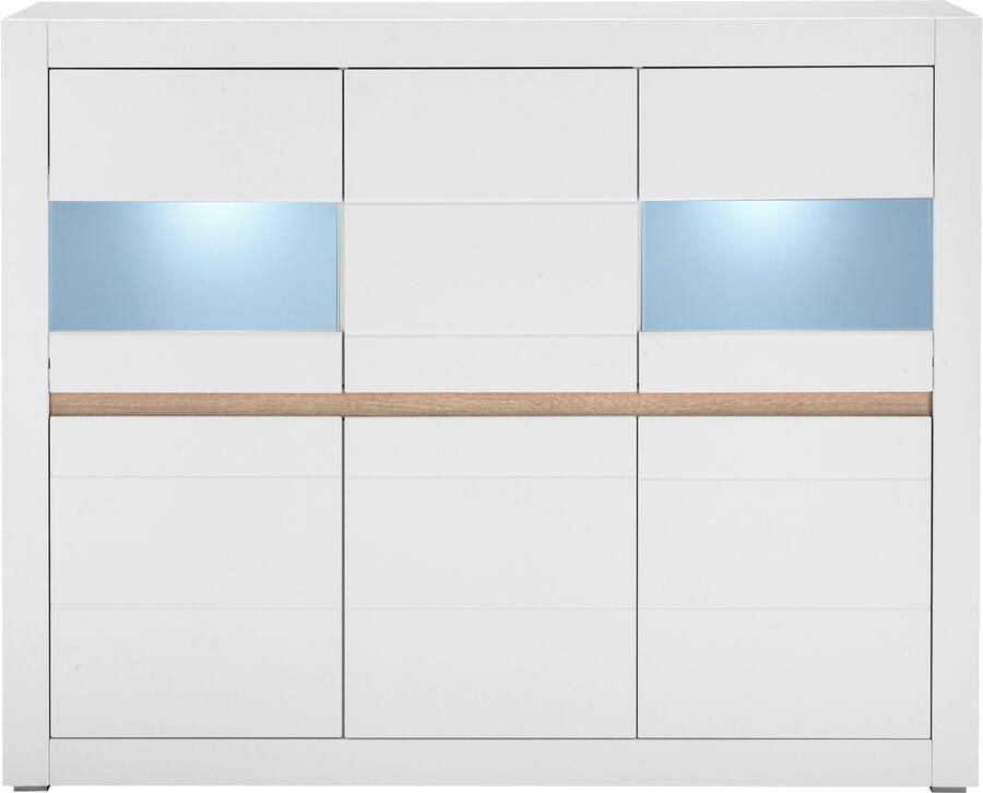 INOSIGN Highboard Chester moderne ladekast Kast met opbergruimte Sideboard in Mat Wit (1 stuk) - Foto 7