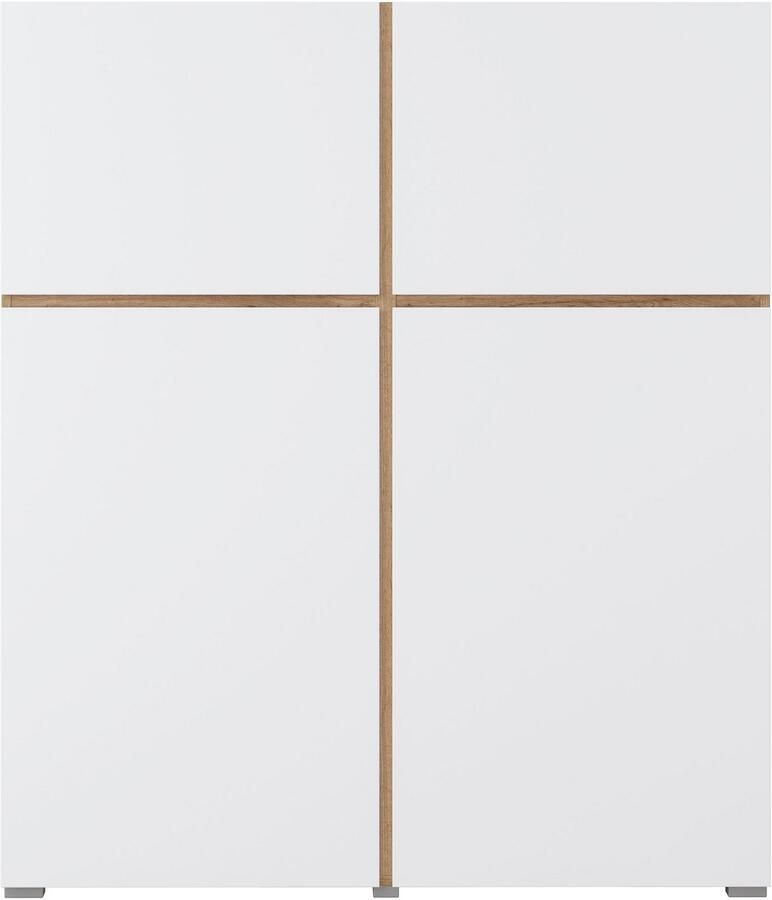 INOSIGN Highboard Cross moderne greeploze hoge kast met 4 deuren kast met deur Hoge kast hoogte 139 cm met veel bergruimte planken verstelbaar - Foto 3