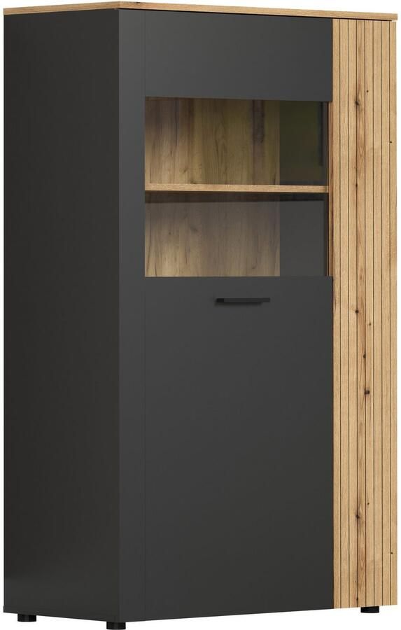 INOSIGN Highboard Estepona Vitrine met groeflook deuren links of rechts monteerbaar (1 stuk) - Foto 7