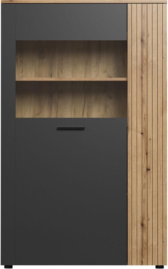 INOSIGN Highboard Estepona Vitrine met groeflook deuren links of rechts monteerbaar (1 stuk) - Foto 8