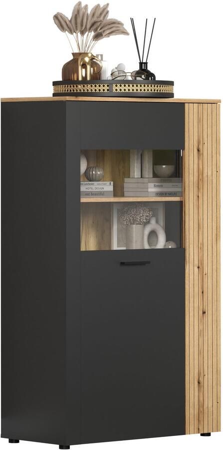 INOSIGN Highboard Estepona Vitrine met groeflook deuren links of rechts monteerbaar (1 stuk) - Foto 10