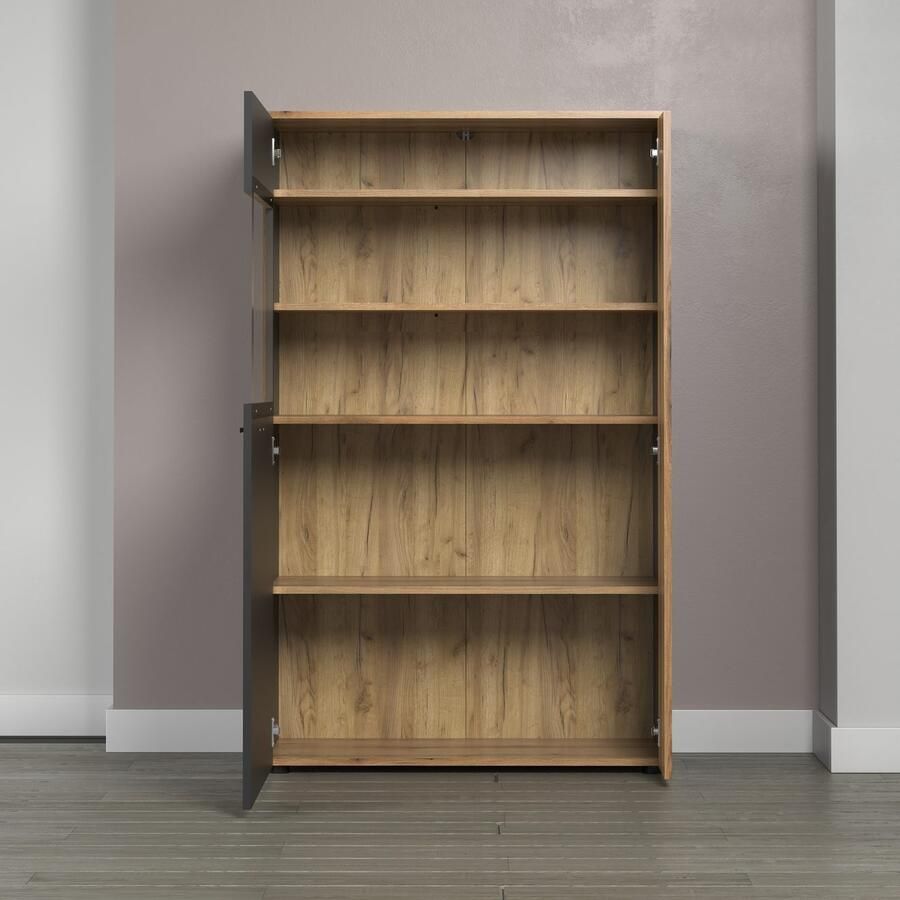 INOSIGN Highboard Estepona Vitrine met groeflook deuren links of rechts monteerbaar (1 stuk) - Foto 3