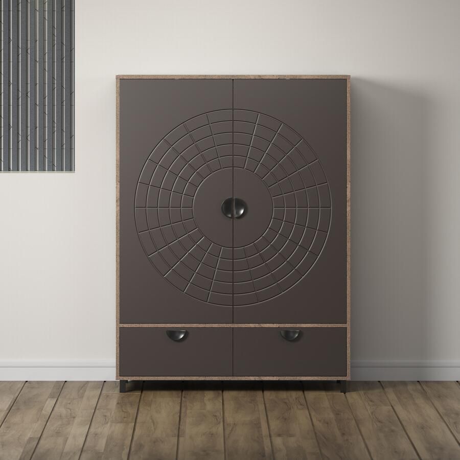 INOSIGN Highboard Fusion Opbergkast met bijzonder cirkelpatroon (B D H) 120 42 163 cm (1 stuk) - Foto 8