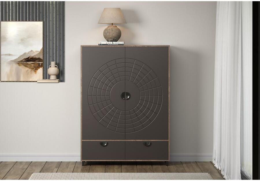 INOSIGN Highboard Fusion Opbergkast met bijzonder cirkelpatroon (B D H) 120 42 163 cm (1 stuk) - Foto 6