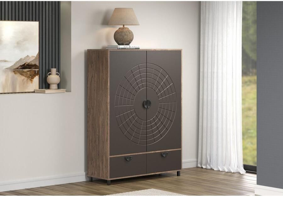 INOSIGN Highboard Fusion Opbergkast met bijzonder cirkelpatroon (B D H) 120 42 163 cm (1 stuk) - Foto 7