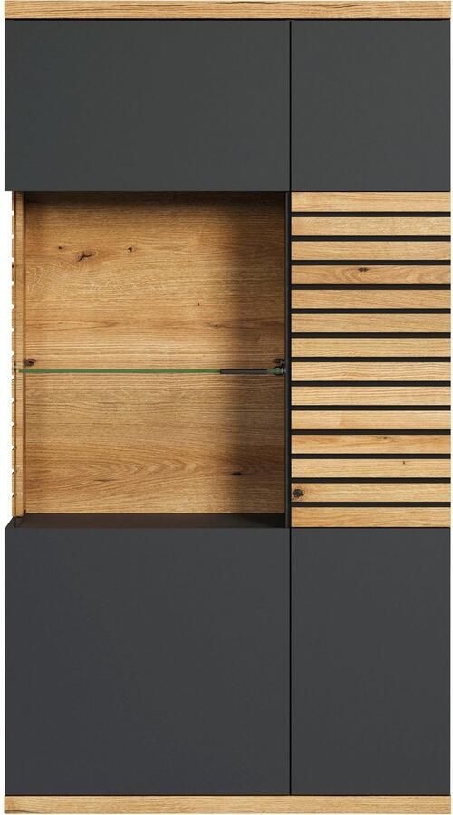 INOSIGN Highboard GALWAY Vitrine in trendy ribbellook met veel opbergruimte Soft-Close - Foto 7