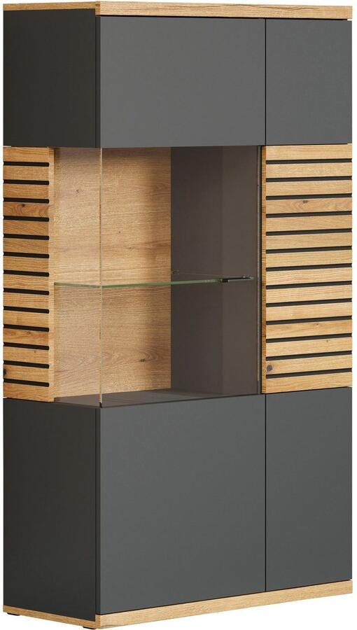 INOSIGN Highboard GALWAY Vitrine in trendy ribbellook met veel opbergruimte Soft-Close - Foto 6