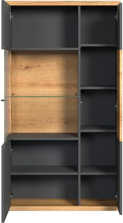 INOSIGN Highboard GALWAY Vitrine in trendy ribbellook met veel opbergruimte Soft-Close - Foto 8