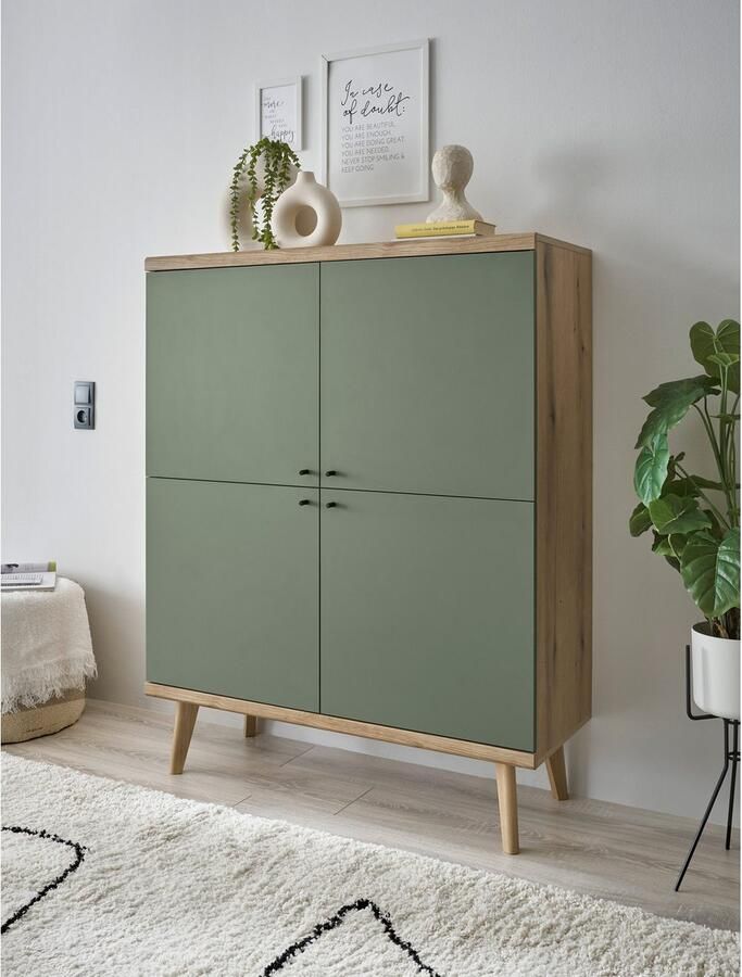 INOSIGN Highboard MAVAS in moderne trendkleur handgrepen van metaal (zwart) hoogte 134 cm - Foto 6