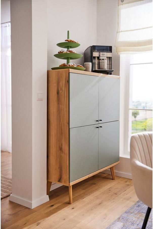 INOSIGN Highboard MAVAS in moderne trendkleur handgrepen van metaal (zwart) hoogte 134 cm - Foto 11