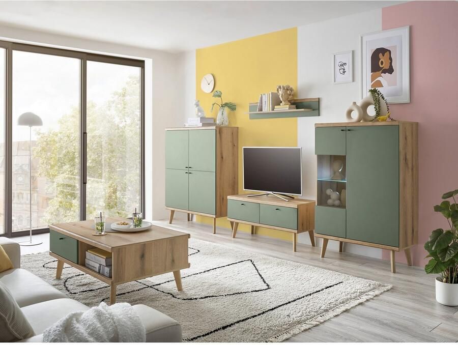INOSIGN Wandmeubel MAVAS in moderne trendkleur handgrepen van metaal (zwart) breedte 341 cm (set 4-delig) - Foto 7