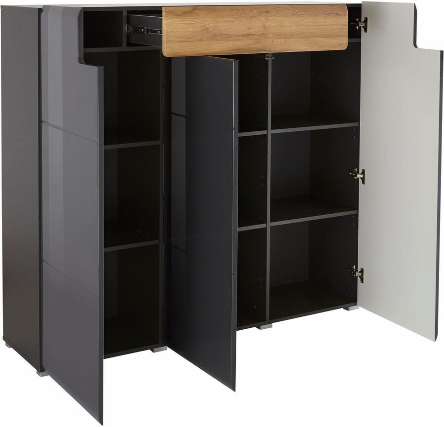 INOSIGN Highboard Toledo breedte 147 5 cm modieuze hoge kast met 3 deuren 1 lade - Foto 4