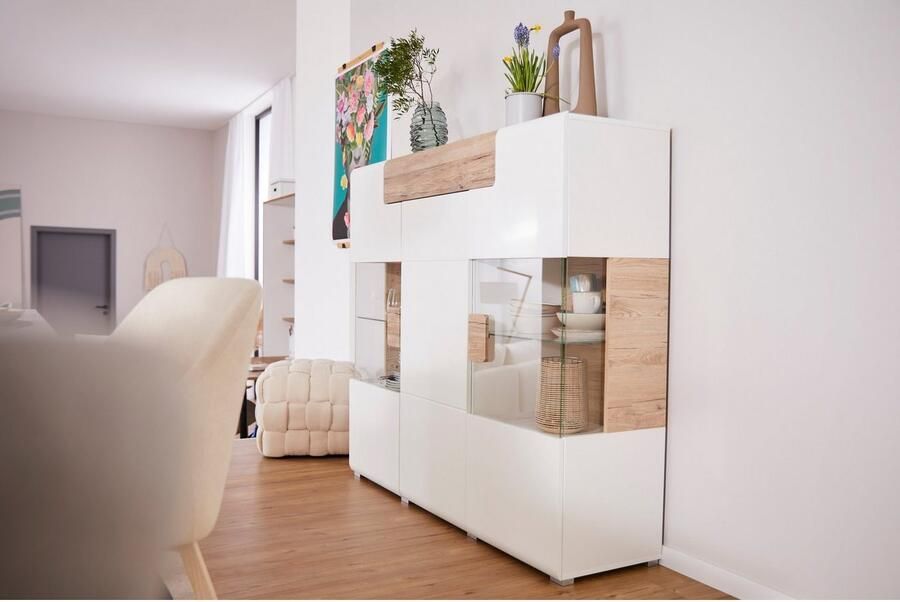 INOSIGN Highboard Toledo breedte 147 5 cm modieuze hoge kast met 3 deuren en lade - Foto 6