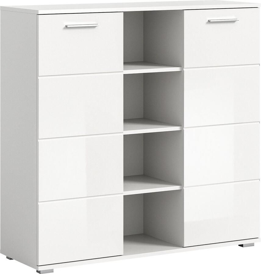 INOSIGN Highboard Valge Hoogte 108 cm 2 Deuren 4 in hoogte verstelbare Planken 4 Open Vakken - Foto 2