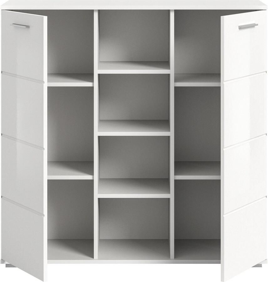 INOSIGN Highboard Valge Hoogte 108 cm 2 Deuren 4 in hoogte verstelbare Planken 4 Open Vakken - Foto 3