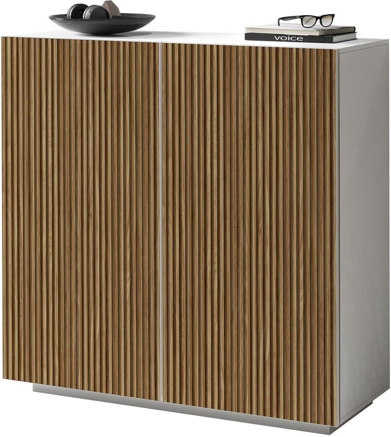 INOSIGN Highboard Vega Highboard Ladekast 120 cm met 2 deuren fronten met groeven-look - Foto 11