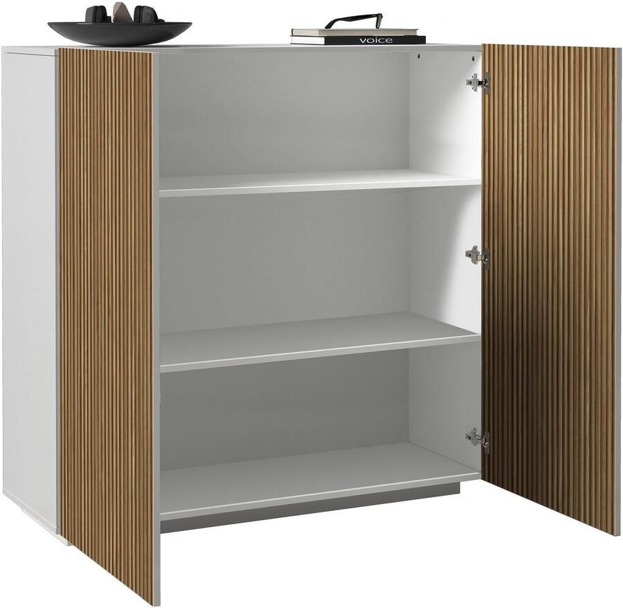 INOSIGN Highboard Vega Highboard Ladekast 120 cm met 2 deuren fronten met groeven-look - Foto 9