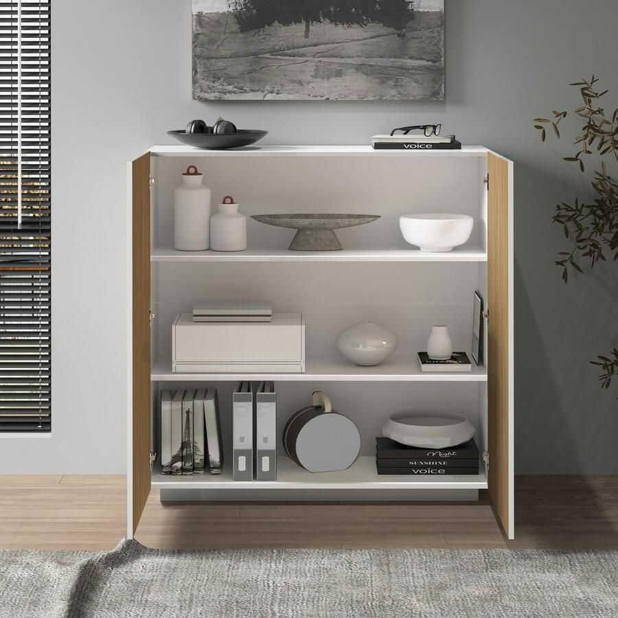 INOSIGN Highboard Vega Highboard Ladekast 120 cm met 2 deuren fronten met groeven-look - Foto 4