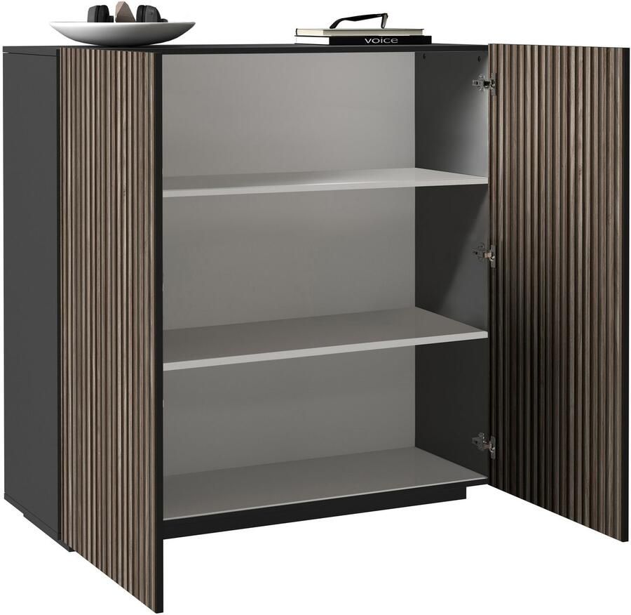 INOSIGN Highboard Vega Highboard Ladekast 120 cm met 2 deuren fronten met groeven-look - Foto 10