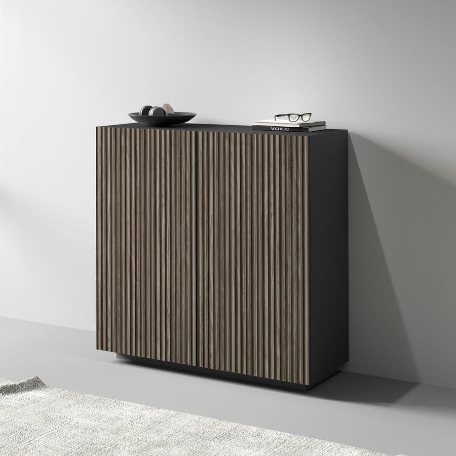 INOSIGN Highboard Vega Highboard Ladekast 120 cm met 2 deuren fronten met groeven-look - Foto 7