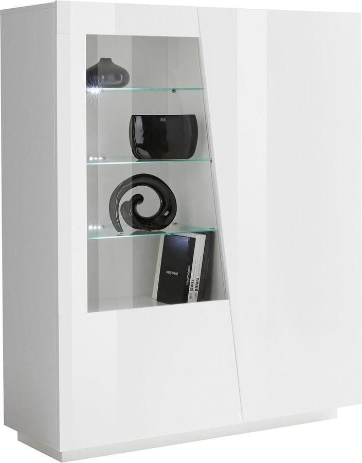 INOSIGN Highboard Vega hoge kast hoge kommode kast met 2 deuren met glazen inzet hoogte 146 cm - Foto 5