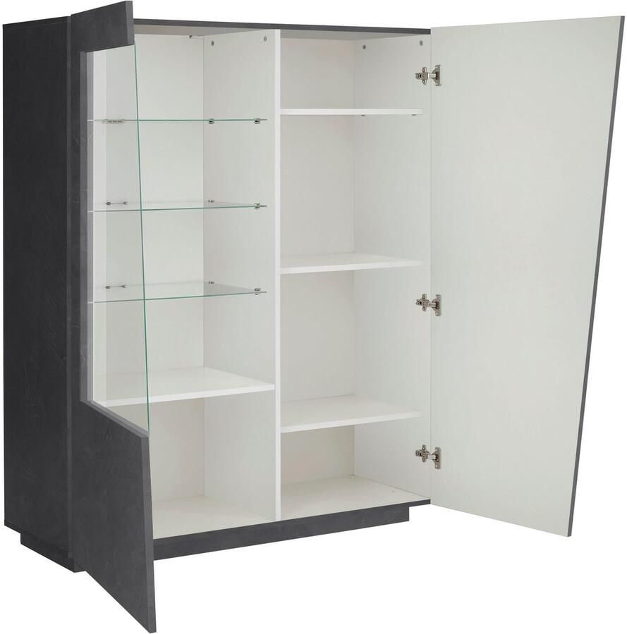 INOSIGN Highboard Vega hoge kast hoge kommode kast met 2 deuren met glazen inzet hoogte 146 cm - Foto 2
