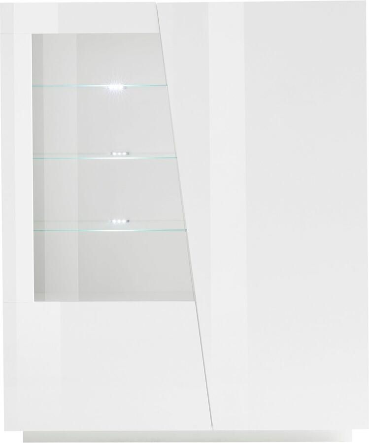 INOSIGN Highboard Vega hoge kast hoge kommode kast met 2 deuren met glazen inzet hoogte 146 cm - Foto 4