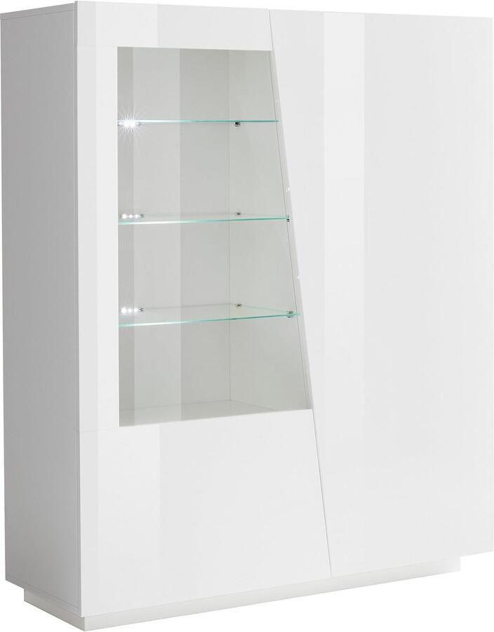 INOSIGN Highboard Vega hoge kast hoge kommode kast met 2 deuren met glazen inzet hoogte 146 cm - Foto 6