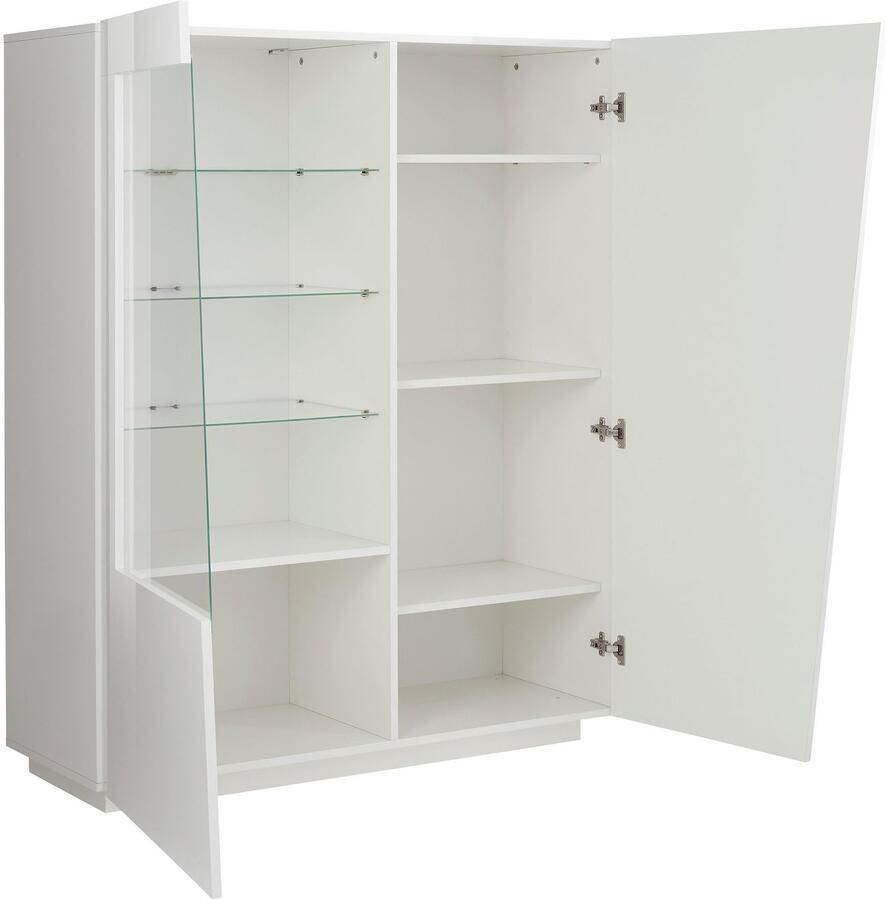 INOSIGN Highboard Vega hoge kast hoge kommode kast met 2 deuren met glazen inzet hoogte 146 cm - Foto 2