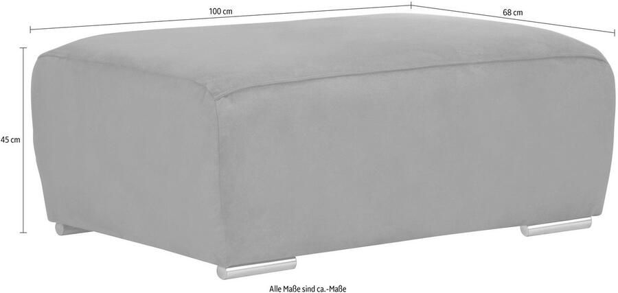 INOSIGN Hocker BEATRICE met golfsysteem afmetingen B D H: 100 68 45 cm passend bij de "beatrice"-serie in hoogwaardige afwerking - Foto 2