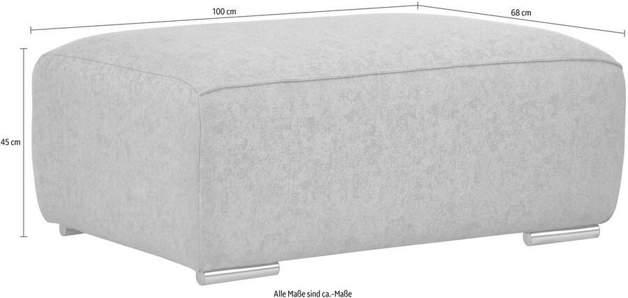 INOSIGN Hocker BEATRICE met golfsysteem afmetingen B D H: 100 68 45 cm passend bij de "beatrice"-serie in hoogwaardige afwerking - Foto 2