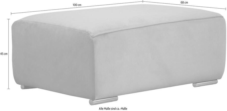 INOSIGN Hocker BEATRICE met golfsysteem afmetingen B D H: 100 68 45 cm passend bij de "beatrice"-serie in hoogwaardige afwerking - Foto 2