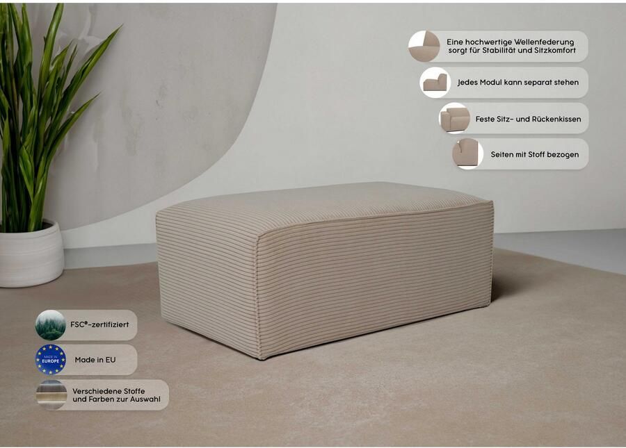 INOSIGN Hocker Clayton met een trendy ribfluwelen bekleding - Foto 2