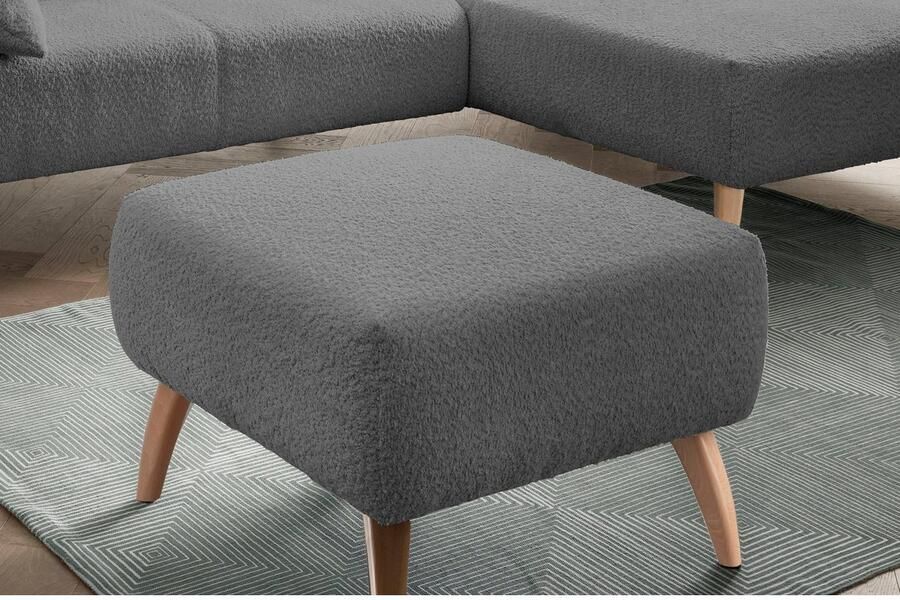 INOSIGN Hocker Colori Kleur houten poten naar keuze verschillende stoffen hoogwaardige stof - Foto 4