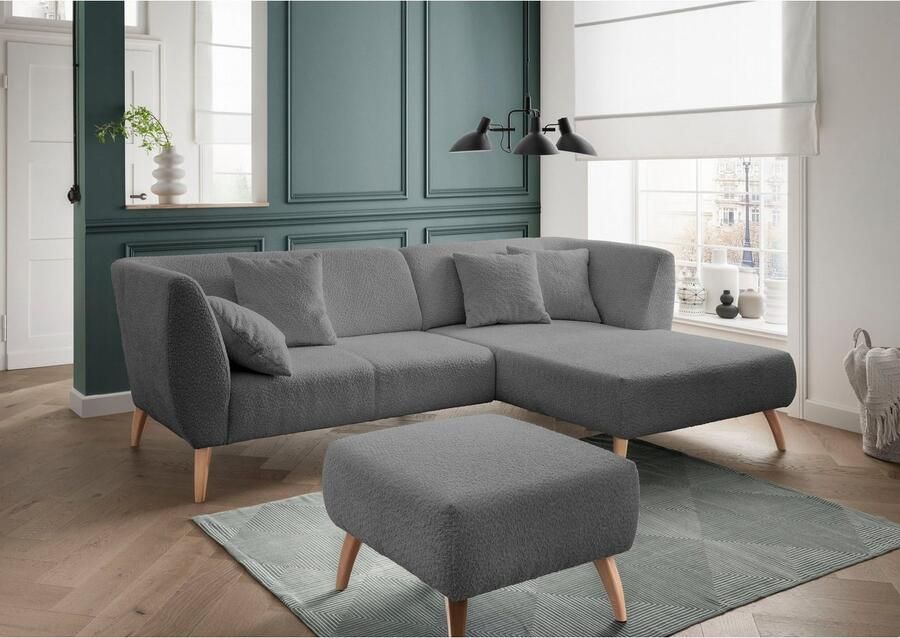 INOSIGN Hocker Colori Kleur houten poten naar keuze verschillende stoffen hoogwaardige stof - Foto 3