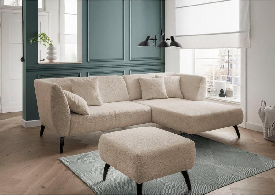 INOSIGN Hocker Colori Kleur houten poten naar keuze verschillende stoffen hoogwaardige stof - Foto 3