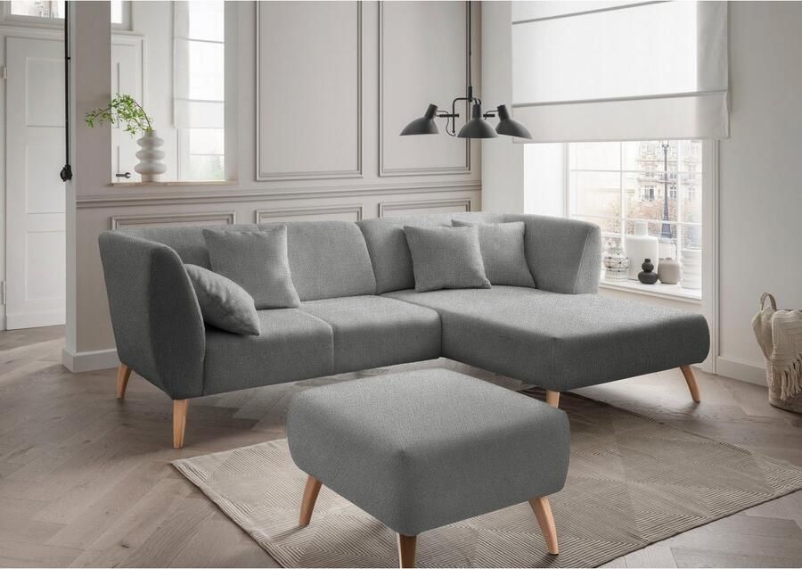INOSIGN Hocker Colori Kleur houten poten naar keuze verschillende stoffen hoogwaardige stof - Foto 3