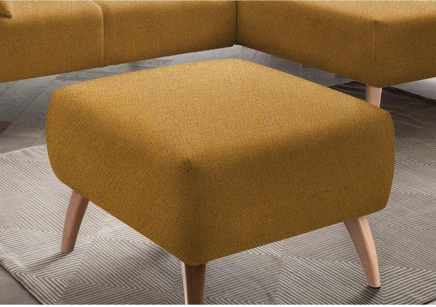 INOSIGN Hocker Colori Kleur houten poten naar keuze verschillende stoffen hoogwaardige stof - Foto 4